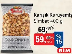 SİMBAT KARIŞIK KURUYEMİŞ 400 G SİMBAT KARIŞIK KURUYEMİŞ 400 G